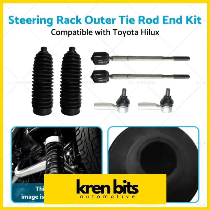 6PCS Inner Rack Tie Rod End Kit Suitablefor 05-15 Toyota Hilux 4WD - Steering & Suspension>Tie Rods Linkages