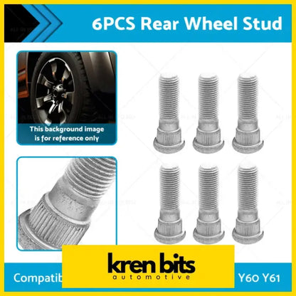 6PCS Rear Wheel Stud Suitable For Nissan patrol MQ GQ GU Y60 Y61 - Other Parts & Accessories