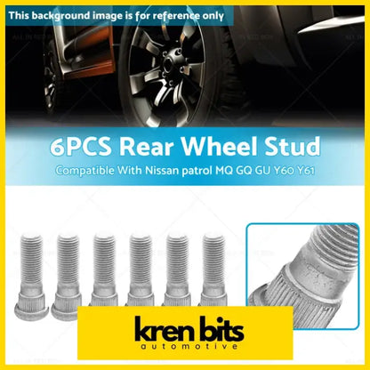 6PCS Rear Wheel Stud Suitable For Nissan patrol MQ GQ GU Y60 Y61 - Other Parts & Accessories