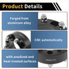 Black forged aluminum alloy 6x139.7mm wheel spacers with cnc finish and anodized heat-treated surface for toyota 4runner