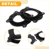 Black plastic circular furniture leveling feet with radial ridges and mounting holes for car speaker spacer ring adaptor