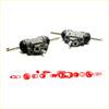 Gray metal 7/8 rear brake cylinder assembly with black rubber seals and rods for toyota hilux 1978-1983
