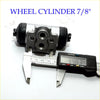 Silver and black 7/8 inch rear brake cylinder with metallic body and rubber boots for mitsubishi triton l200 2005-2015