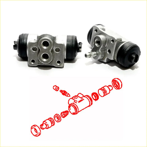 Silver metal 7/8 rear brake cylinder assemblies with black rubber seals for mitsubishi triton l200 2005-2015