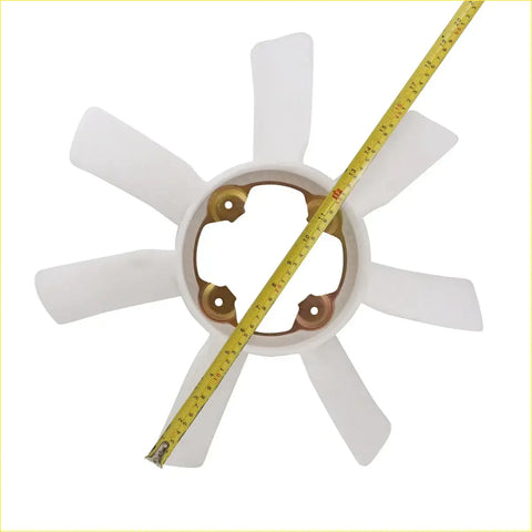 White plastic 7-blade cooling radiator fan blade with brass mounting for nissan navara d22 yd25 1997-2004