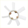 White plastic 7-blade cooling radiator fan with metallic hub for Nissan Navara D22 YD25 1997-2004