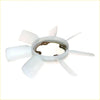 White plastic 7-blade cooling radiator fan for Nissan Navara D22 YD25 1997-2004 with metal fasteners hub