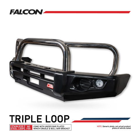 MCC Falcon 707-01 Triple Loop Bull Bar - Toyota LandCruiser 100 Series 2016+