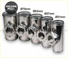 Set of five chrome stainless steel exhaust manifold adapters in varying sizes for 70mm 275 aluminum turbo pipe flange adaptor
