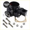 Black 70mm alloy throttle body with chrome bolts and metallic gasket for Mitsubishi Evolution VII-IX 4G63 turbo