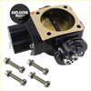 70mm black and gold alloy throttle body with metallic finish and spring mechanism for Mitsubishi Evolution VII-IX 4G63 turbo