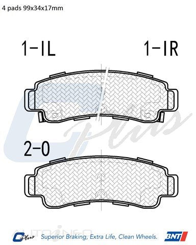 C-Plus Brake Pads Rear Nissan Pulley Sunny - DB1211CP