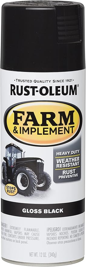 Rust-Oleum Farm & Implement Gloss Black - Spray 340G