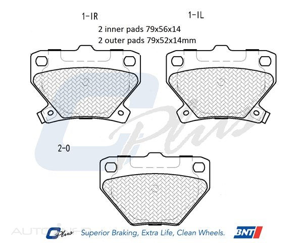 C-Plus Brake Pads Rear Toyota Corolla Echo - DB1429CP