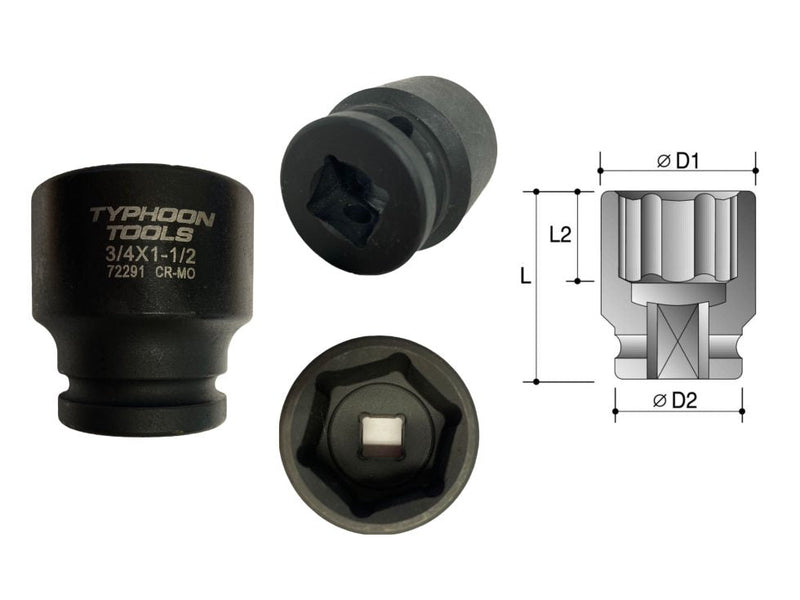 Typhoon Tools Impact Socket 30Mm X 3/4Dr 72230