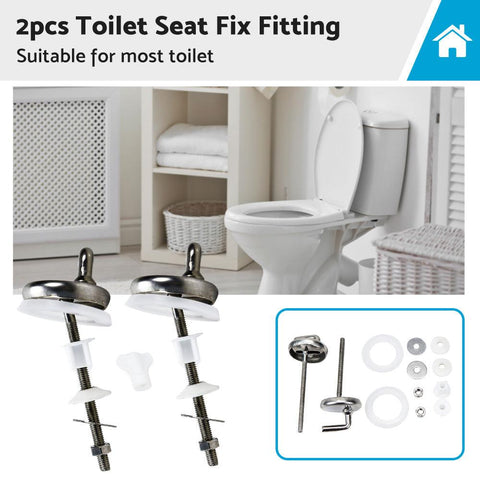 2PCS Toilet Seat Fix Fitting to suit Most Toilet — image 1