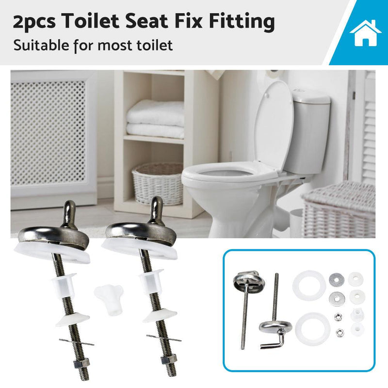 2PCS Toilet Seat Fix Fitting to suit Most Toilet — image 1