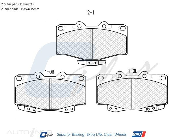 C-Plus Brake Pads Front Toyota Hilux Land - DB1149CX