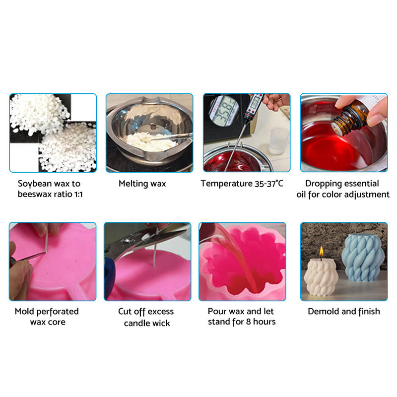 2PCS Silicone Resin Candle Mould to suit DIY Craft — image 1