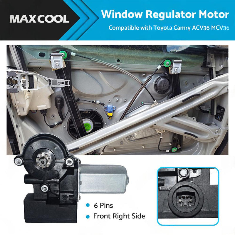 6 pin Front Right Window Regulator Motor to suit Toyota Avalon 2.4L — image 1