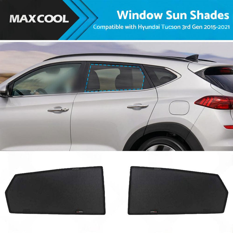 2PCS Rear Window Sun Shades to suit Hyundai Tucson 3rd Gen — image 1