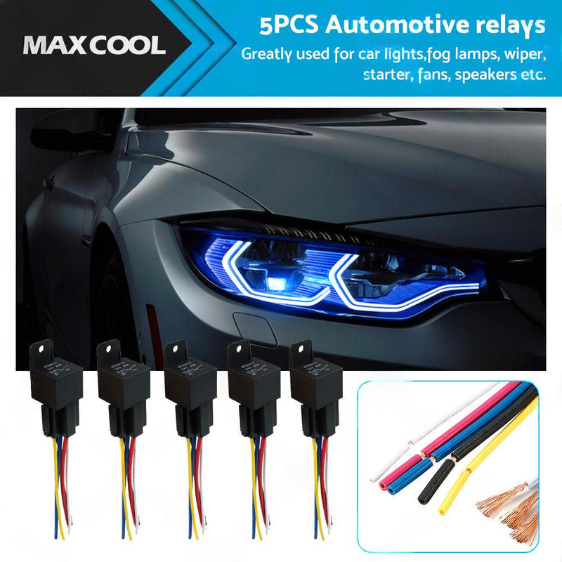 SPDT Automotive Relay With Harness Socket 5x 24V 40A 5 Pin to suit Car — image 1