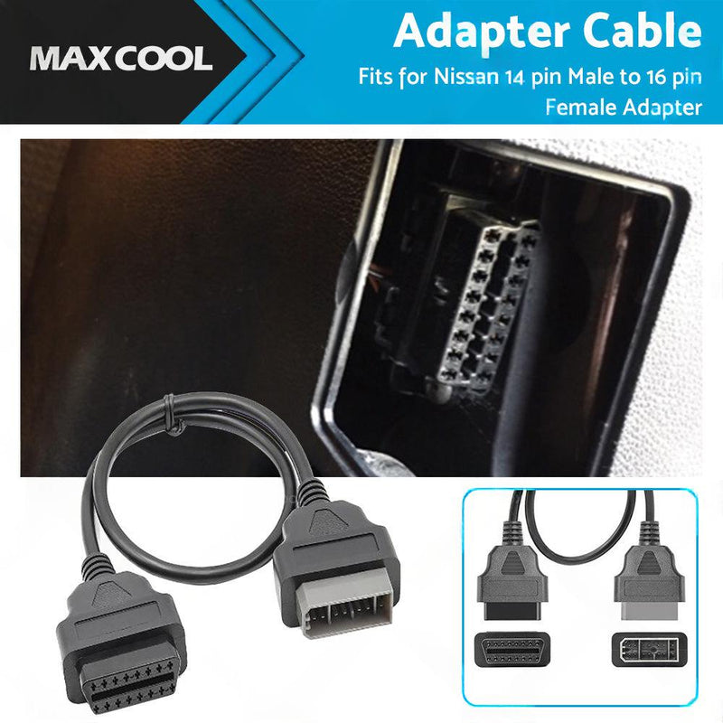14 Pin OBD1 to 16 Pin OBD2 Diagnostic Adapter Cable to suit Nissan 370Z — image 1