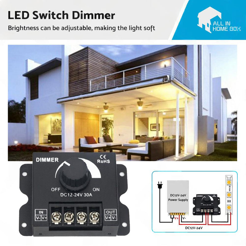 12V-24V Metal LED Switch Dimmer Controller Manual Operation for Strip Light — image 1