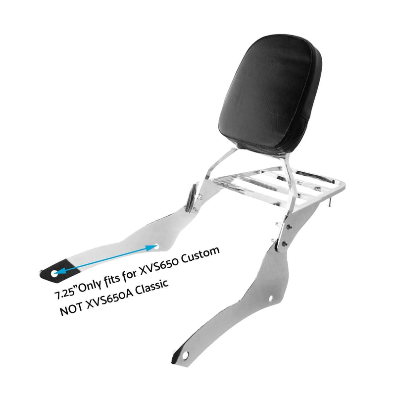 Chrome Backrest Sissy Bar With Luggage Rack to suit Yamaha VStar 400 — image 1