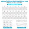 48PCS Sublimation Blank MDF Rugby Earrings Double-Sided with Hook and Jump Ring — image 2