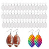48PCS Sublimation Blank MDF Rugby Earrings Double-Sided with Hook and Jump Ring — image 3
