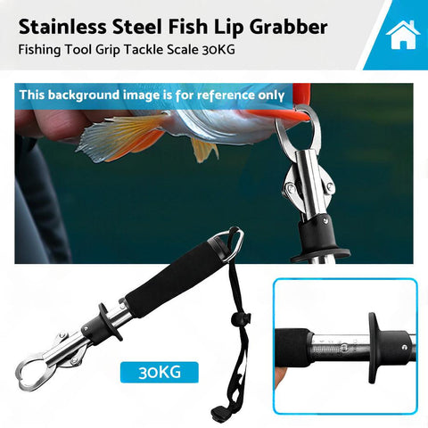 Stainless Steel Fish Lip Grabber Gripper Fishing Tool Grip Tackle 30KG — image 1