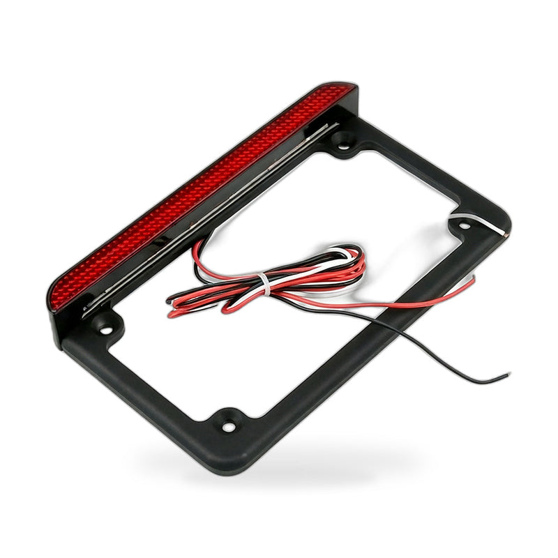 Motorcycle License Plate Frame Bracket With LED Brake Light to suit Harley- — image 1