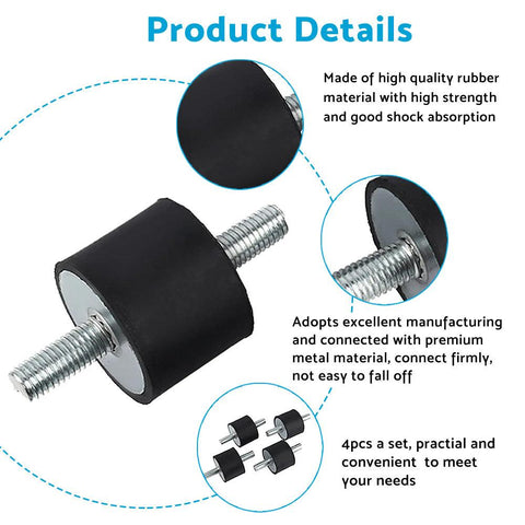 Car Bobbin 30x40mm M10 Rubber Shock Absorber to suit Air Compressor — image 2
