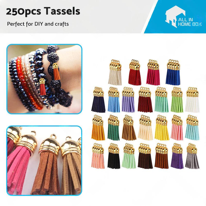 250PCS Colored Leather Tassel Pendants to suit Keychain Jewelry DIY — image 1