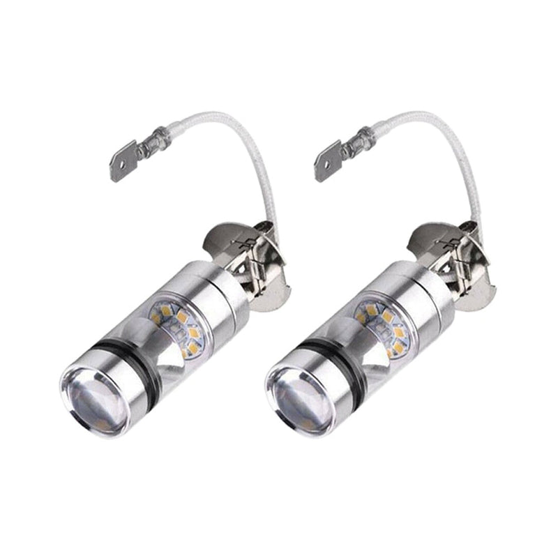 2x H3 100W High Power LED Cree Headlight Fog Driving Light Bulbs (Pair) to suit Ca — image 1