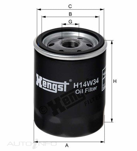 Hengst Oil Filter PH5889 Lancer Def Dis 2.5 9 - H14W34