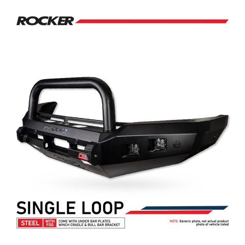MCC Rocker 078-01SQSBL Single Sand Black Loop Bull Bar - Toyota Hilux 2012-2015