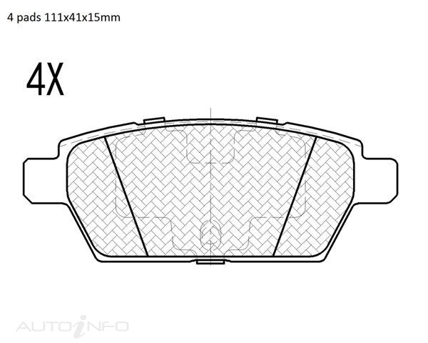 Motorgear Brake Pads Rear Mazda 111*41*15 - BDP991