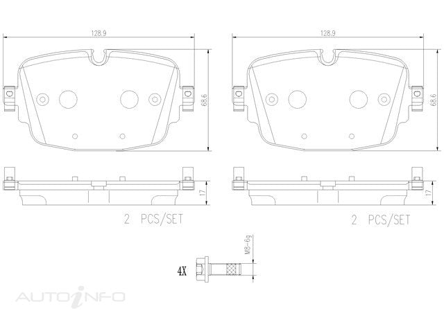 Brembo Brake Pads Rear Audi Ben Lam - P85180N