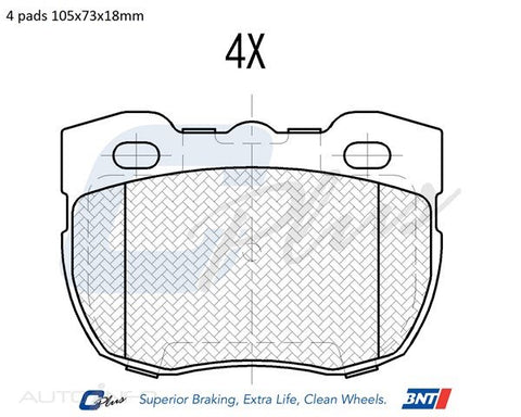 C-Plus Brake Pads Front Land 90 88-On91 - DB1176CP