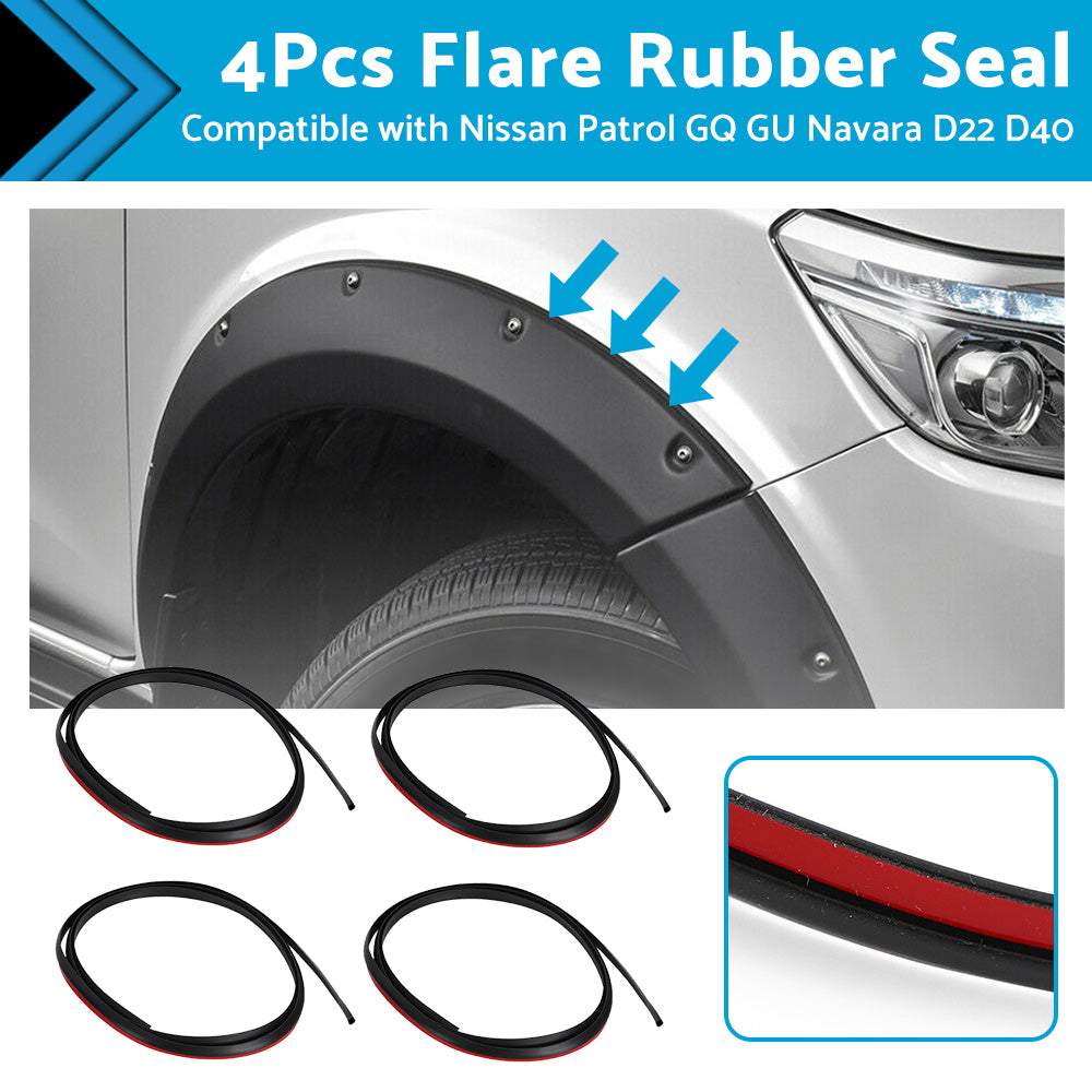 4Pcs Flare Rubber Seal Fits For Nissan Patrol GQ Y60 GU Y61 Y62 Navara D22 D40