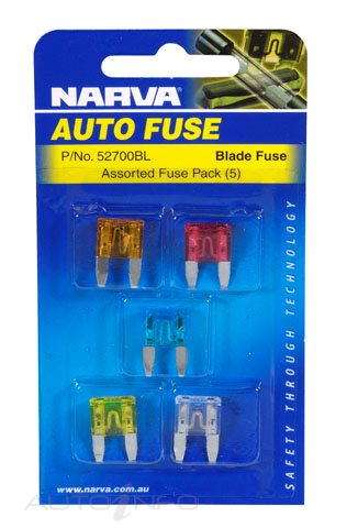 Narva Mini Blade Fuse Assort PK5 - 52700BL
