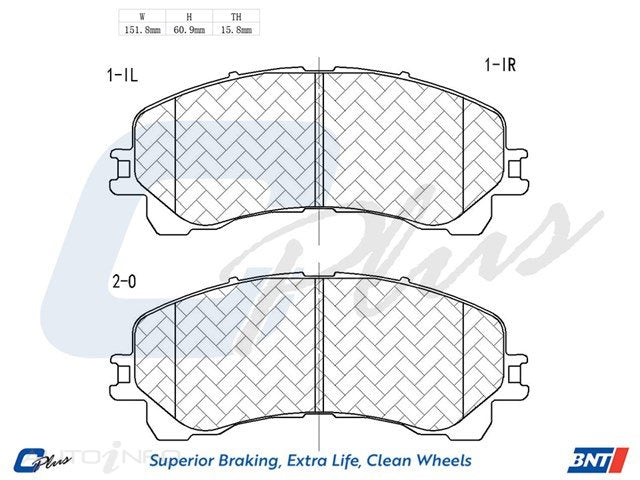 C-Plus Brake Pads Front Holden Col LT 16-On - DB2481CX