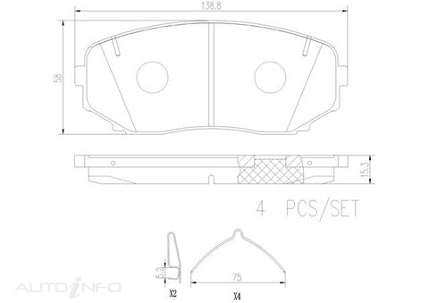 Brembo Brake Pads Front Mitsubishi Ecl Outl - P54060N