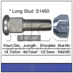 Nice Wheel Stud & Nut Holden Hq>hz - NS155