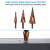 Cobalt Steel Step Cone Drill Bit Hole Cutter 4-12/20/32mm to suit Stainless — image 3