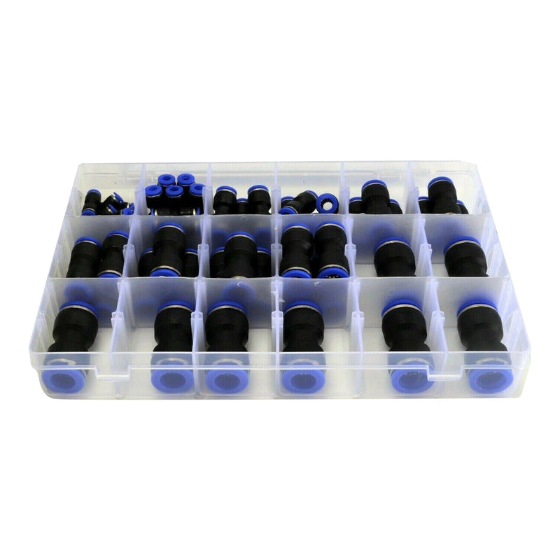 58pcs Air Line Coupler Push in Hose Joiner Metric Quick Connect Kit — image 1
