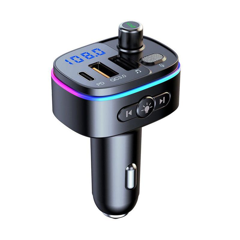 Bluetooth-compatible FM Transmitter Wireless Car Radio Adapter to suit 12V- — image 1