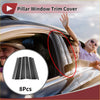 Black pillar window trim cover installed on a toyota land cruiser lc300 side window frame showing back side